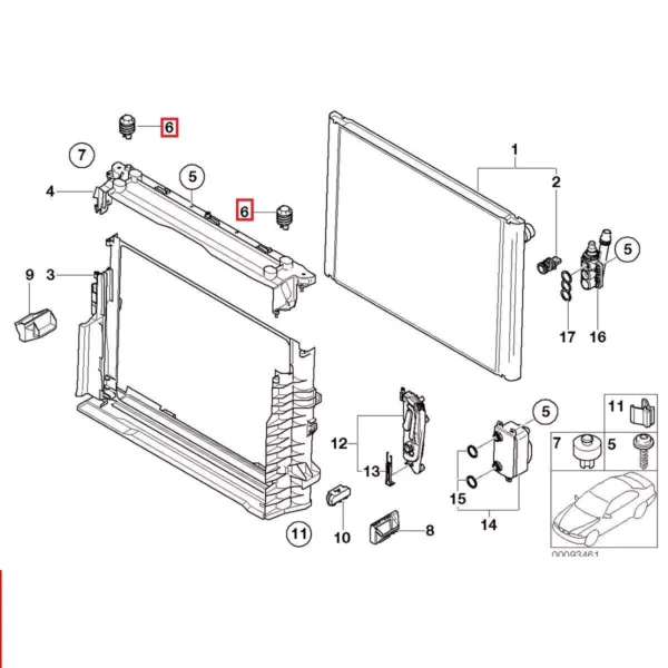 Piece Radiator Mounting Bracket For BMW E90 E46 E60 E66 E83 E53 E85 E86 X3 X5 - Image 2