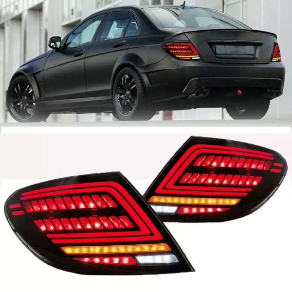 Smoked LED Tail Lights Mercedes Benz W204 C200 C250 C300 2007-2017